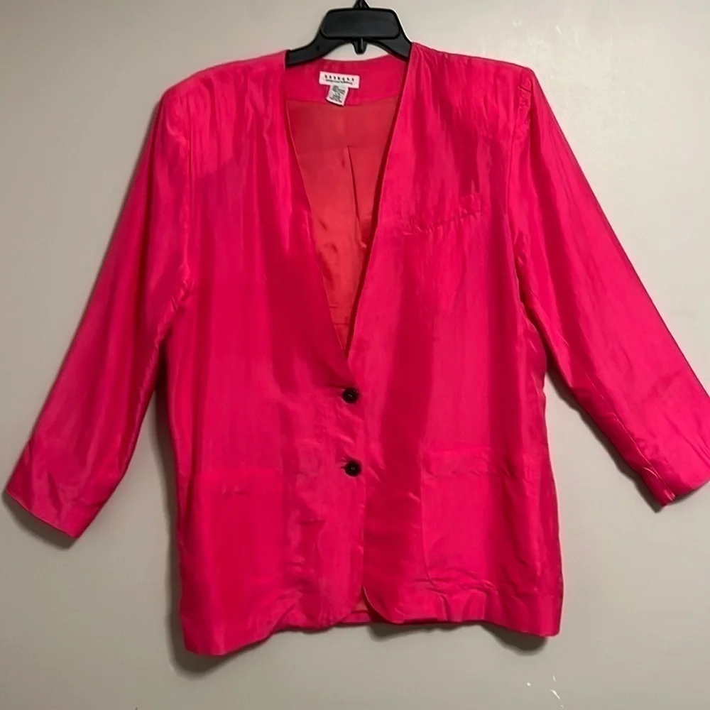 Campaignie Internationale Express Hot‎ Pink silk 90s oversized blazer